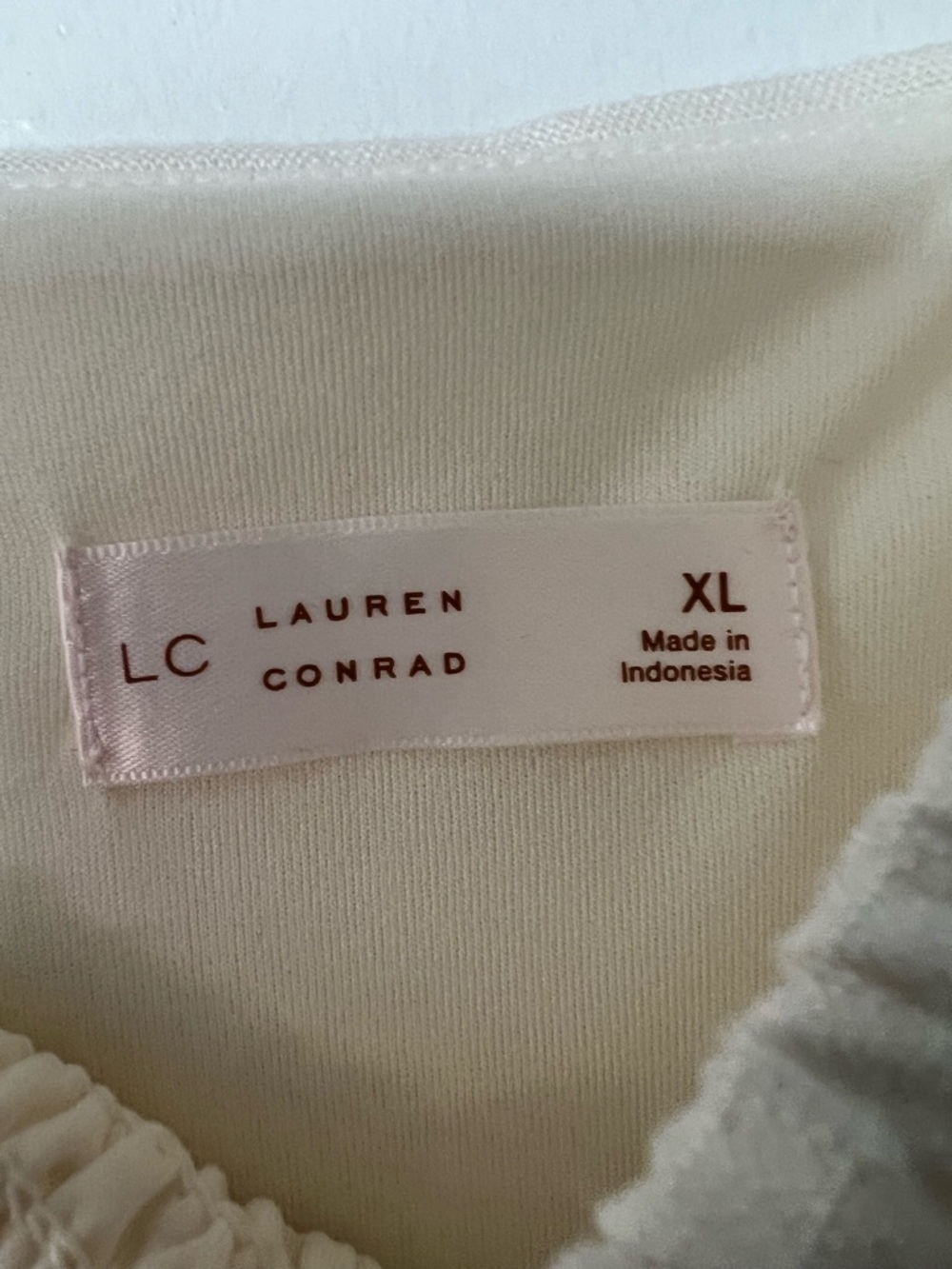 LC Lauren Conrad Cream Smocked Linen Midi Dress NWT XL - Picture 3 of 8